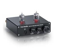 Fosi Audio Box X4 Phono Preamp Amplificador de Auriculares/Preamplificador Hi-Fi Pre Amp con 5725W Tubos de vacío para MM Tocadiscos Fonógrafo Tocadiscos con Control de Volumen Bass Treble