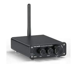 Fosi Audio BT10A Bluetooth 5.0 Amplificador de Audio Estéreo 2 Canales Clase D Mini Hi-Fi Integrado Amperio para Altavoces de Casa 50W x2 TPA3116