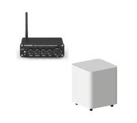 Fosi Audio BT30D Bluetooth 5.0 Amplificador Receptor+Fosi Audio SW10 Subwoofer Activo de 10" y 500 W con Amplificador Integrado