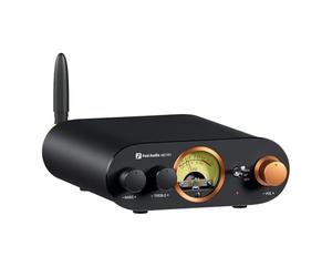 Fosi Audio MC101 Bluetooth Amplificador Estéreo Home Audio Component Mini Amp con VU Meter Receptor HiFi 2 canales para Altavoces Pasivos con Bass Treble Tone Control Vintage All Aluminum Alloy