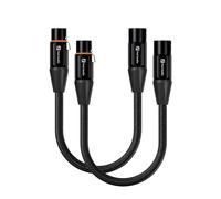 Fosi Audio XLR Cable de 1 Pie, Cables de Preamplificador a Amplificador de Potencia (Paquete de 2), Blindaje Duradero para Amplificador ZA3 ZD3, DAC, Preamplificador y Micrófono