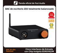 Fosi Audio ZD3 DAC de Escritorio con Bluetooth y USB, Entrada ARC, Decodificador Digital ES9039Q2M Totalmente Balanceado para Amplificador Estéreo con Control Remoto With V3 MONO
