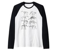 Fósiles de mamíferos cenozoicos Paleoart Ciencia Paleontología Camiseta Manga Raglan
