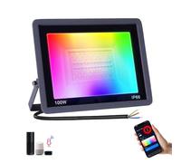 Fosingut Focos Led RGB Exterior,100W Foco Proyector LED Exterior Regulable con Control APP,Sinc Musical,Impermeable IP66 Lámpara RGBCW Foco Interior Inteligente Para Fiesta,Jardin,Navidad,Paisaje Deco