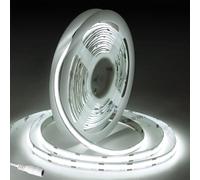 Fosingut Tira LED COB 5M, DC12V COB LED Strip Blanco Frío 6500K,480LEDs/m CRI90+ 8mm Superbrillante Flexible luz led adhesiva para luces habitacion,Cocina,TV,Armario,Fiesta,DIY Deco(Sólo Tira)