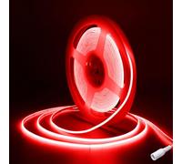Fosingut Tira LED COB 5M, DC12V Rojo COB LED Strip,480LEDs/m CRI90+ 2.7mm Superbrillante Flexible luz led adhesiva para luces led habitacion,Cocina,TV, Armarios,Fiesta,DIY Deco(Sólo Tira)