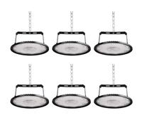 Fosingut UFO LED Lámpara de Alta Bahía 300W,Focos LED Interior Techo 6500K Blanco Frío,IP65 Impermeable Naves Industrial High Bay Lámpara,Campana Iluminación de Almacén para Fábrica,Garaje,Taller-6pcs