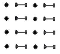 FOSIR 8 pares de aretes pequeños de acero inoxidable quirúrgico chapados en oro de 14 quilates con circonita cúbica hipoalergénica para cartílago de 2 mm, 3 mm, 4 mm, 4mm, Acero inoxidable, Circonita