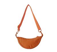 FOSLXIN Bolso de media luna para mujeres y hombres, bolso de media luna de nailon, bolsos de bola de masa, bolsos cruzados de nailon pequeños para mujeres (naranja)