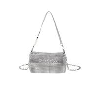 FOSLXIN Sac bandoulière à paillettes pour femme, sac à main de soirée scintillant à paillettes avec bandoulière réglable pour les fêtes, les bals et les mariages (gris plateado)