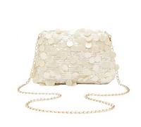 FOSLXIN Sac bandoulière à paillettes pour femme, sac à main de soirée scintillant à paillettes avec bandoulière réglable pour les fêtes, les bals et les mariages (champán)