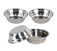 Fosly Bol de acero inoxidable para servir ensalada, 24 cm de ancho, 4 unidades