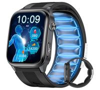 FOSMET S101 Reloj Inteligente Hombre Presión Arterial con Bomba de Aire, 2.06" AMOLED Smartwatch con 24H ECG, HRV, SpO2, Frecuencia Cardíaca, Sueño, Estrés, Llamadas Bluetooth con Android e iOS Negro