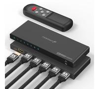 Fosmon Conmutador HDMI 4K 60Hz 3 Puertos Manual 3x1 Hub con Mando
