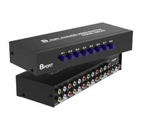 Fosmon Selector de conmutador RCA / Audio / Video de 8 vías y caja de división y cable de conexión AV para conectar 8 dispositivos de salida RCA a su televisor
