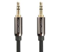 FosPower Cable de Audio Estéreo Auxiliar Jack 3.5mm Macho a Macho - 3m | Conectores Enchapados en Oro de 24K para Apple iPhone, iPod, iPad, Samsung, LG, HTC, y Motorola Android Smartphones