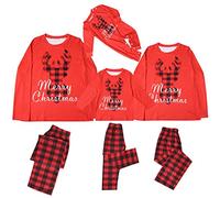 Fossen MuRope 2 Piezas Pijama Familiar a Juego Navidad Merry Christmas' Pijamas Navideños Familiares Iguales Bebe Niña Pijama Mujer Hombre Invierno