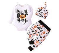 Fossen Ropa Bebe Niña Niño Invierno Otoño Recién Nacido Monos de manga larga Camiseta de Dinosaurio Caballo del arco iris + Pantalones + Sombrero + Cintas de pelo (0-6 meses, Caballo del arco iris)