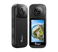 FOSSIBOT Cámara FC360° de 360 grados, video 8K 360 con sensores de 1/2 pulgada de tamaño de 48 MP, foto de 48 MP 360, pantalla táctil de 3 pulgadas, batería de 1800 mAh, palo selfie invisible, bloqueo