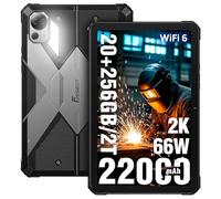 FOSSiBOT DT2 Tablet Shatterproof 10.4 Inch FHD 2K IPS, 20GB+256GB, 66W 22000mAh, Android13 Tablet Hardened, Rugged Waterproof IP68/IP69K, Dual SIM 4G, 64MP Camera, WiFi6/GPS/OTG (Black