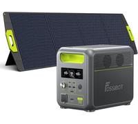 FOSSiBOT Estación de Energía Portátil F1200 con Panel Solar 200W,Batería LiFePO4 de 1024Wh,2 Salidas AC de 1200W (2400W Pico),100W Type-C,Carga Rápida de 49 min,Generador Solar para Viajes, Camping
