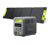 FOSSiBOT Estación de Energía Portátil F1200 + Panel Solar 110W,1024Wh LiFePO4,2AC1200W(2400W Pico),USB-C100W,Carga 0-80%49min,SAI con Conmutación <10ms,3000Ciclos,Para Hogar/Caravana/Camping/CortesLuz
