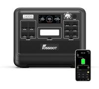 FOSSiBOT Estación de Energía Portátil F2400, 2048Wh Batería LiFePO4, 2400W (4800W Pico), Carga Rápida en 1.5h, 13 Puertos, UPS, Luz LED, para Camping, Emergencias, Autocaravana y Hogar