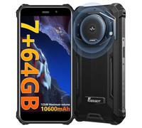 FOSSiBOT F101P Teléfono Irrompible, 10600mAh Batería, 123dB Altavoz Movil Todoterreno, 5.45" HD+IPS, 7GB+64GB(TF 1TB) Móvil Resistente, Cámara 24MP+8MP, IP68/IP69K/GPS/OTG/BT5.0 (Negro)
