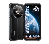 FOSSiBOT F109 2024 5G - Teléfono móvil irrompible, doble pantalla, 24(6+18) GB+256GB/2TB, Android 14, cámara 50MP+16MP, 10600mAh/18W Smartphone irrompible, Dual SIM/GPS/Fingerprint/NFC (negro)