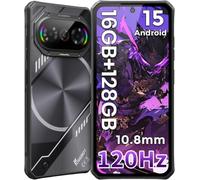 FOSSiBOT F114 Móvil Rugerizado Android 15, 16GB+128GB /2TB Movil Irrompible, 10.8mm Telefono Movil Resistente, 6.67" HD+ IPS Pantalla, Cámara 50MP, Batería 5000mAh, NFC/IP68/IP69K (Negro-128GB)