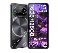 FOSSiBOT F114 Móvil Rugerizado Android 15, 16GB+128GB /2TB Movil Irrompible, 10.8mm Telefono Movil Resistente, 6.67" HD+ IPS Pantalla, Cámara 50MP, Batería 5000mAh, NFC/IP68/IP69K (Negro)