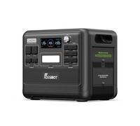 FOSSIBOT F2400 - Estación de energía portátil con 2048 Wh LiFePO4, 3 salidas AC de 2400 W (pico de 4800 W), generador solar, 230 V CA/CC, USB C/QC3.0, generador de energía móvil para exteriores