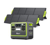 FOSSiBOT F2400 Generador Solar Portatil, 2 paneles solares de 200 W, Batería LiFePO4 de 2048Wh，Salida de 2400W CA (4800W Pico), Carga del 80% en 1,5 Horas, Estacion de Energia Portatil para Camping