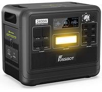 FOSSiBOT F2400 Generador Solar Portatil, 2048Wh LiFePO4 Batería con 3 salidas AC 2400W (4800W Pico), 0-80% en 1,5 horas, Estacion de Energia Portatil para Camping, Viajes, Cortes de Electricidad