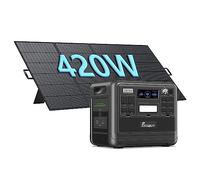 FOSSiBOT F2400 Generador Solar Portatil, Paneles Solares de 420W, Salida de 2400W CA (4800W Pico), Batería LiFePO4 de 2048Wh, Carga del 80% en 1,5 Horas, Estacion de Energia Portatil para Camping