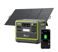 FOSSiBOT F2400 LiFePO4 - Estación de alimentación portátil 2048 Wh con panel solar de 420 W, 3 salidas AC 2400 W (pico 4800 W), generador solar 230 V AC/DC/USB C/QC3.0, generador de energía