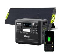 FOSSiBOT Generador eléctrico portátil, 2400 W/2048 Wh, con panel solar de 200 W, generador eléctrico, batería LiFePO4, 3 x 230 V, salida de CA de onda sinusoidal pura para UPS, para autocaravana,