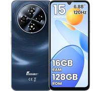 FOSSiBOT S5 Smartphone Android 15 Libres, 16GB+128GB/1TB, Pantalla Grande y Fluida de 6,88 Pulgadas con 120Hz, 6000mAh, 13MP+8MP, Gemini Al 4G Dual SIM/OTG/Huella Dactilar/Desbloqueo FA (Negro)