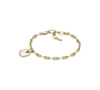 Fossil Pulsera Mujer, Pulsera Cadena Heritage Latón, Dorado Y Blanco