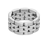 Fossil Anillo de acero inoxidable Arden JF048260408 para hombre, inoxidable, Sin piedras preciosas, Plata Acero