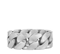 Fossil Anillo de cadena para hombre Harlow de acero inoxidable con textura lineal, JF047000405, Gris Plata
