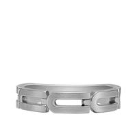 Fossil Anillo de cadena para hombre Heritage D-Link de acero inoxidable, JF046930406, Gris oscuro
