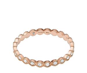 Fossil Anillo de Mujer Sadie All Stacked Up Anillo con banda de acero en tono oro rosa, 5