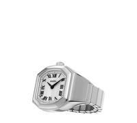 Fossil Anillo de Reloj de Mujer, de Cuarzo y Acero Inoxidable, con Dos manecillas para Mujer, Plata Harlow, 16 mm, Anillo de Reloj