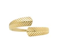 Fossil Anillo, Harlow Linear Texture Anillo Envolvente Acero Dorado, Dorado, 7, Tono Oro