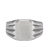Fossil Anillo para hombre All Stacked Up Stainless Steel Signet Ring, JF04467040, 11, Plata Oscuro