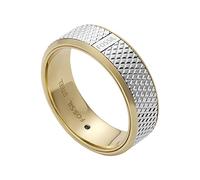 Fossil Anillo Para Hombre, Ancho: 7.4mm Anillo De Acero Inoxidable Dorado Y Plateado, JF04195998