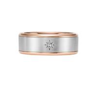 Fossil Anillo Para Hombre, Ancho: 8.6mm Anillo De Acero Inoxidable De 2 Tonos, JF04396998