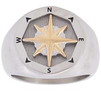 Fossil Anillo Para Hombre Sutton, Longitud: 18 mm, Ancho: 18 mm Anillo De Acero De 2 Tonos, JF04410998