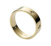 Fossil Anillo Para Mujer Sutton, Ancho: 3,6 mm Anillo De Acero Inoxidable Dorado, JF03874710